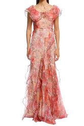 Zimmermann red floral sheer dress